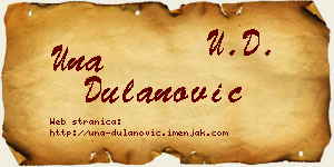 Una Dulanović vizit kartica